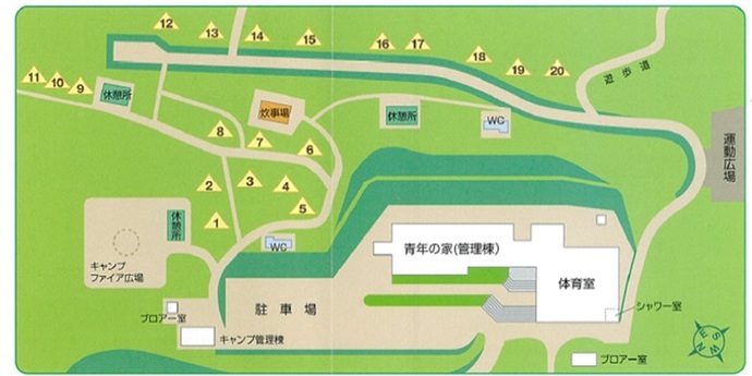 図：江比間野外活動センター配置図