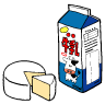 イラスト：チーズと牛乳