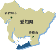 愛知県田原市の地図