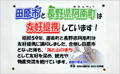 写真：田原市と長野県阿南町の友好携帯のポスター