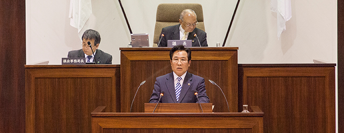 写真：平成30年田原市議会第1回定例会のようす