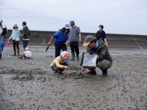 観察会の様子（生き物観察）