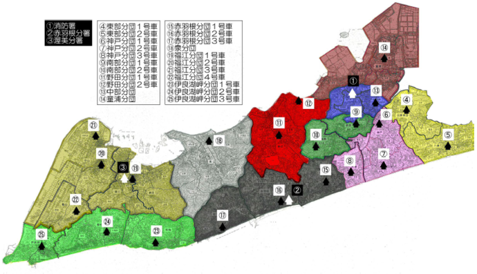 消防団詰所車庫配置図