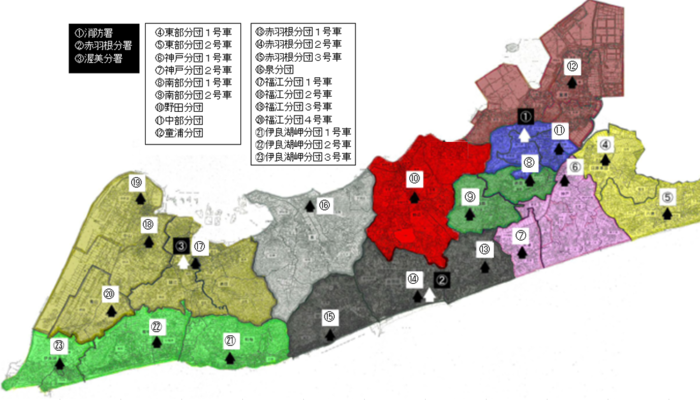 消防団詰所車庫配置図