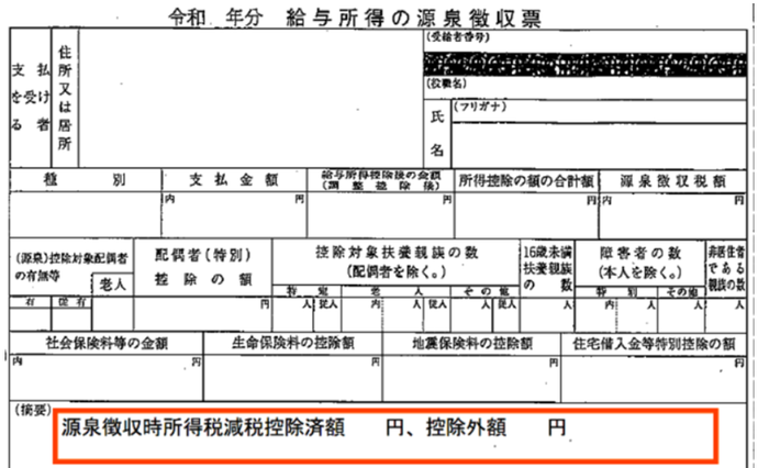給与所得の源泉徴収票